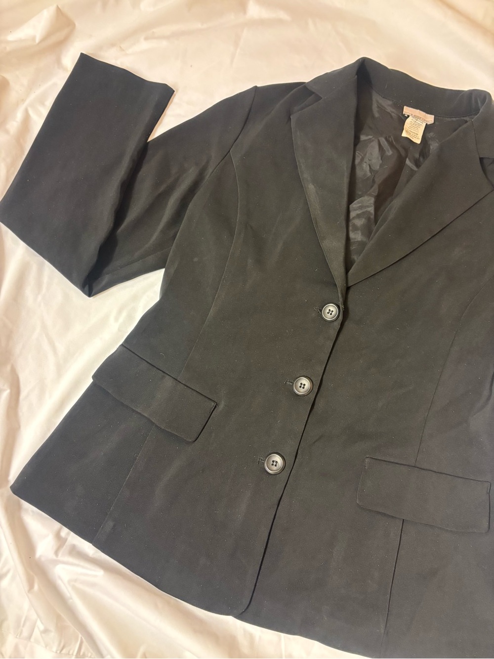 SHED Black Tailored Three-Button Blazer Jacket l Medium